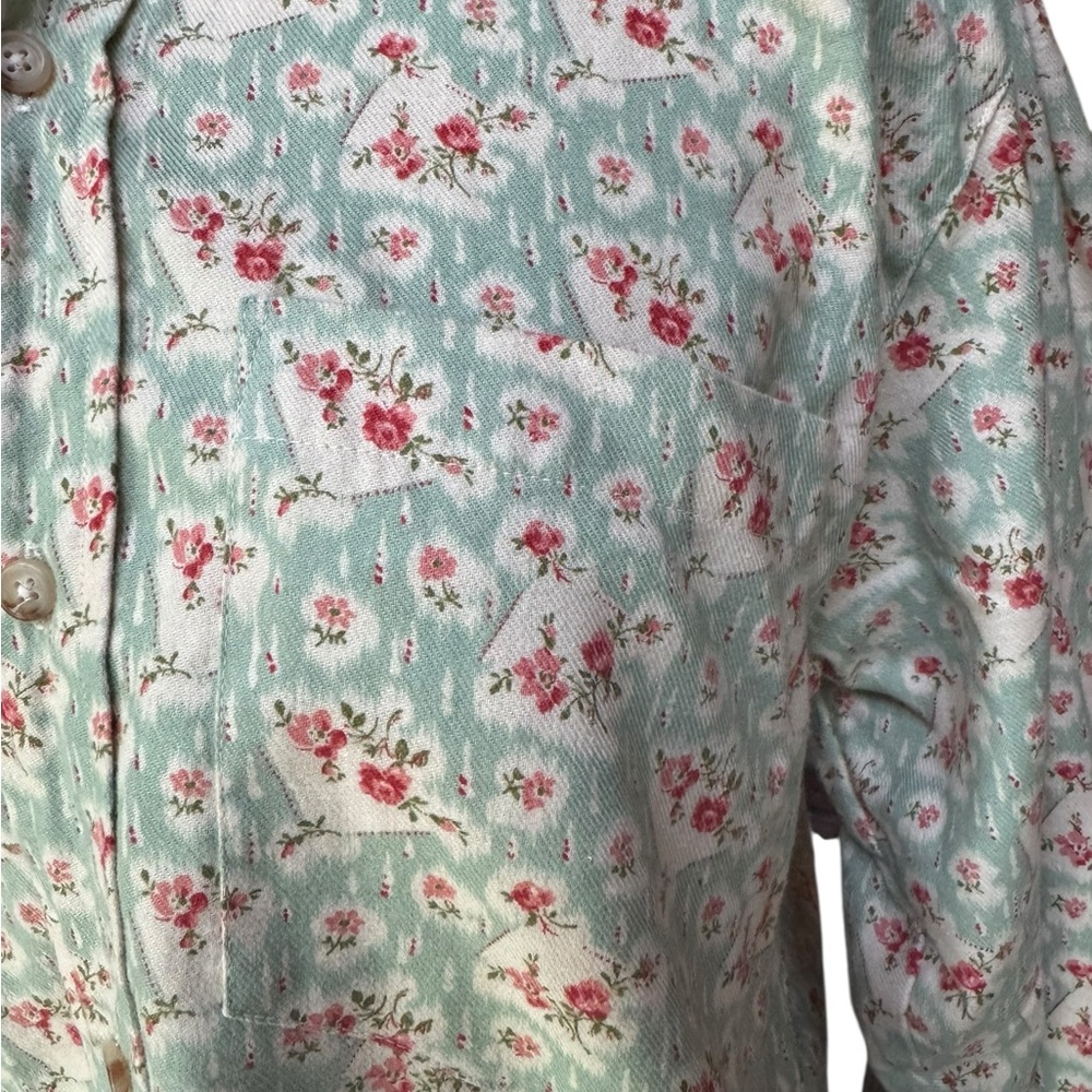 1980s Ralph Lauren 100% Cotton Floral‎ Cottagecore Button Down Shirt - Picture 2 of 8